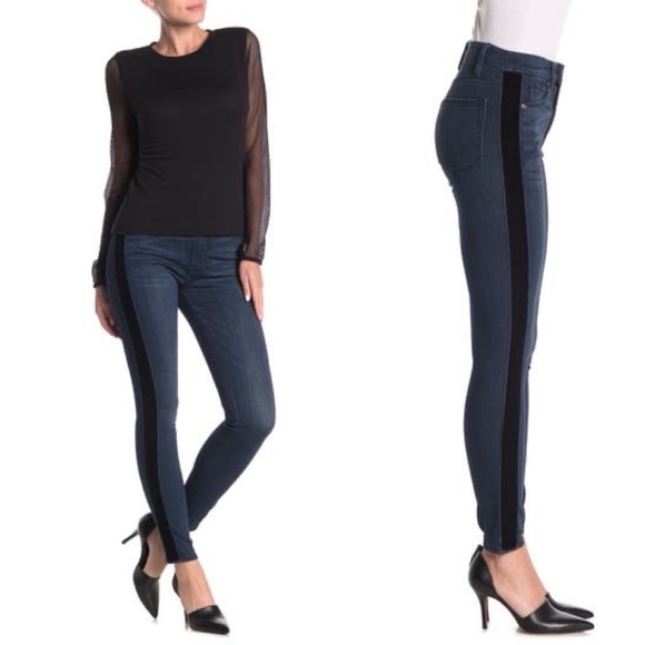 Good American Velvet Stripe High Waist Skinny 24 - Picture 2 of 13